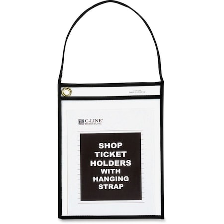 C-Line Products Ticket Holders, w/Strap, 9"x12", 15/BX, Clear 15PK CLI41922